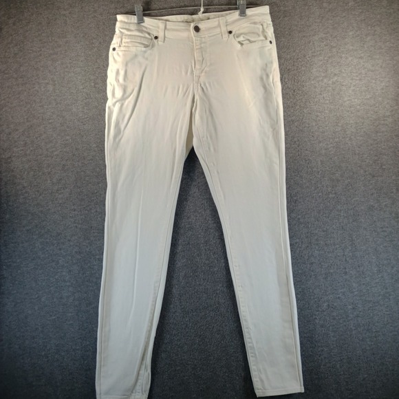 Cj By Cookie Johnson Denim - CJ by Cookie Johnson Jeans Women 8 29x30 White Mid Rise Pockets Logo Made In USA
